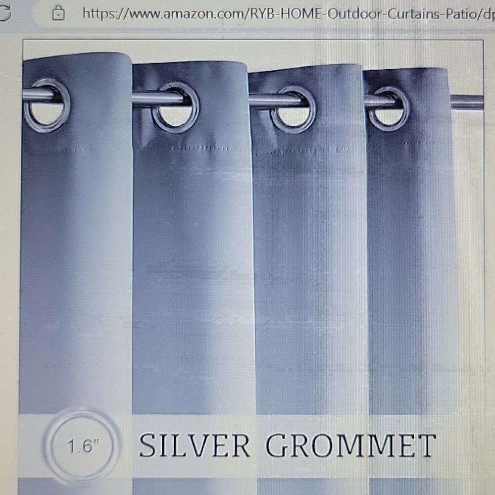 RYB Home light gray outdoor insulated thermal blackout curtains privacy W52xL95